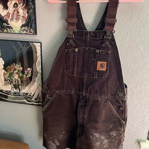 Vintage Distressed Carhartt Overalls Shorts